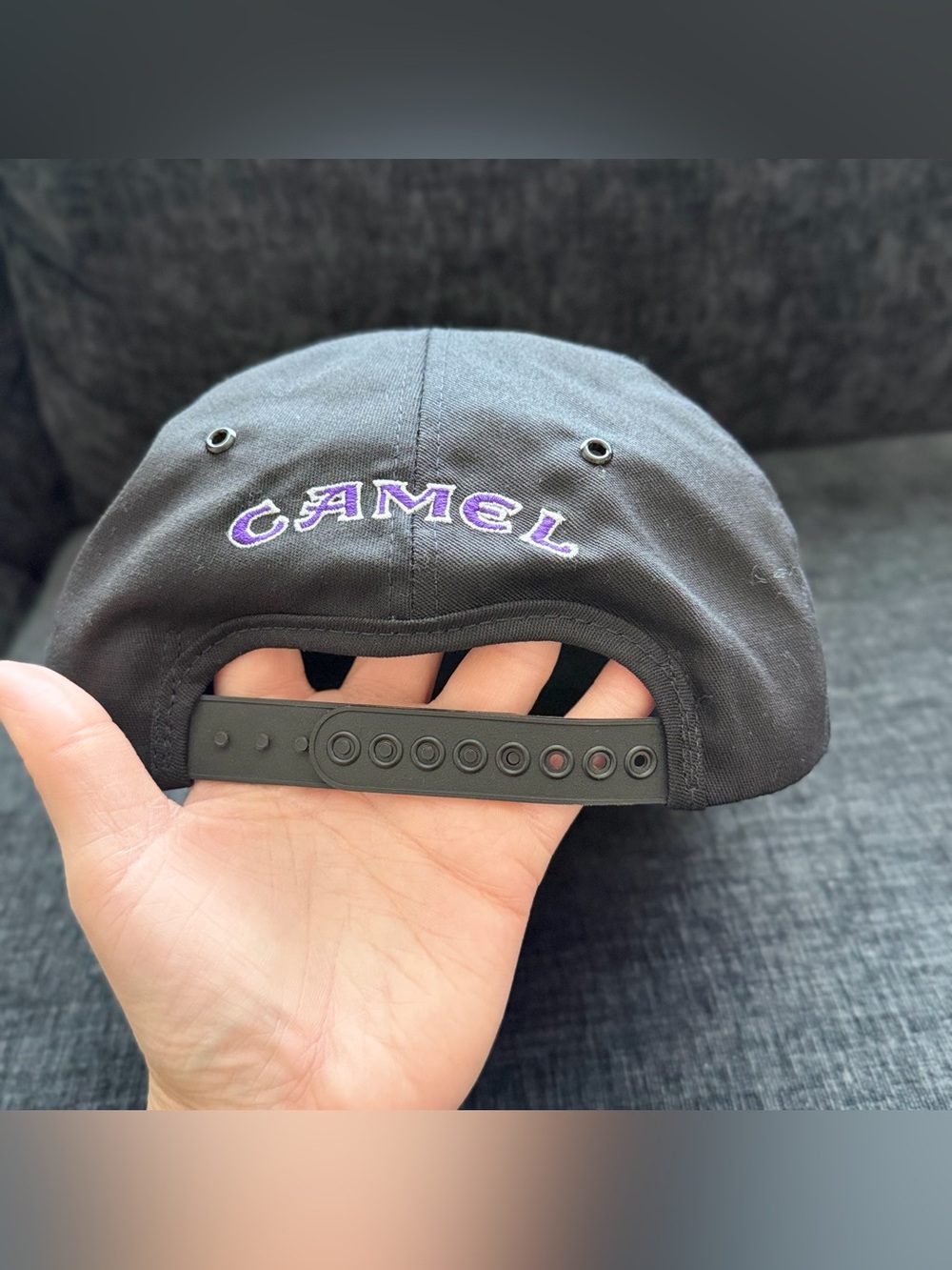 Vintage 90s Camel Cigarettes Promo Snapback Hat Purple Black Cap Rare made USA - Picture 4 of 11